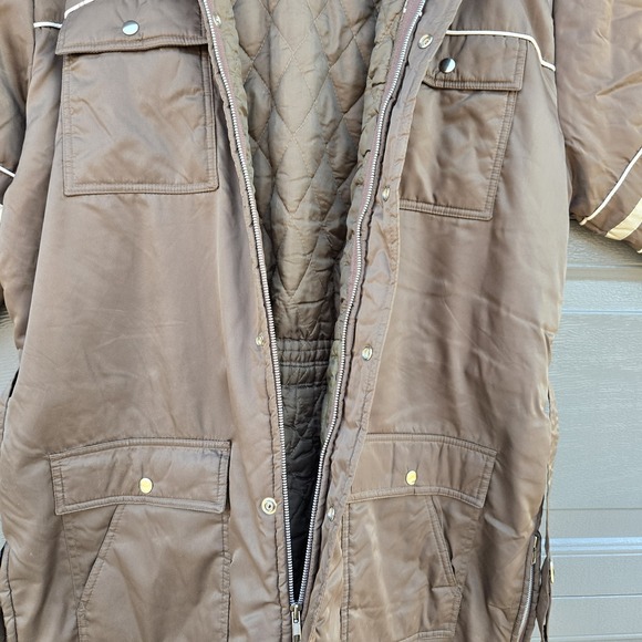 Vtg Sears Work Leisure Hooded Insulated Coveralls Snowsuit Mens 46-48 Brown - Picture 5 of 11